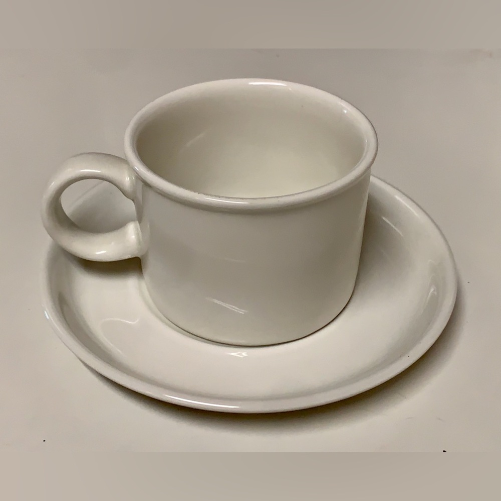 MIDWINTER STONEHENGE WHITE Flat Cup and Saucer Set Made in England